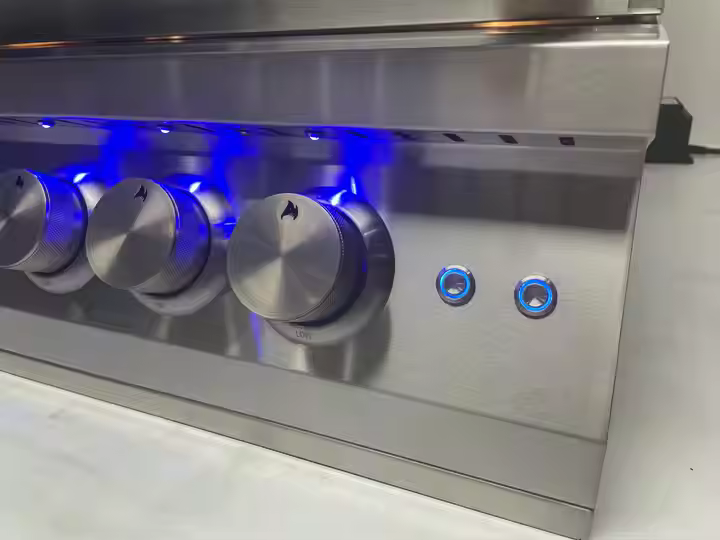 4 Burner Premium Gas Grill with Rear Burner and Built-in Lighting System