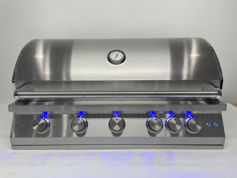 5 Burner Premium Gas Grill with Rear Burner and Built-in Lighting System