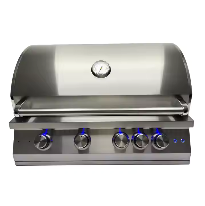 4 Burner Premium Gas Grill with Rear Burner and Built-in Lighting System